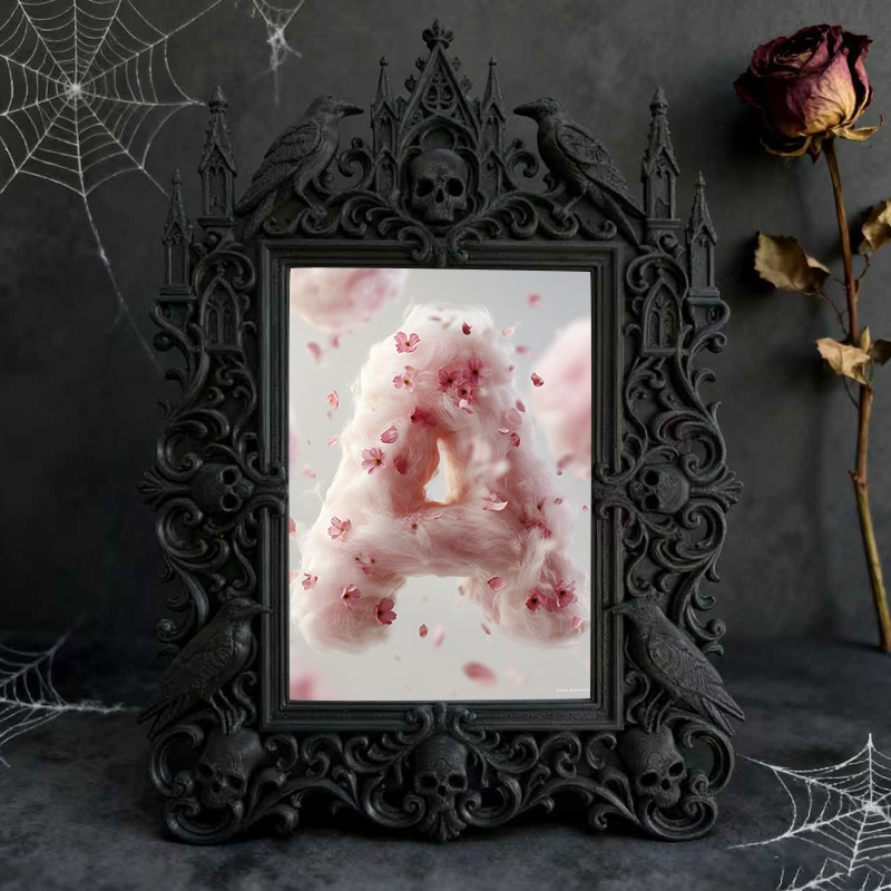TikTok-viral Gothic Dark-style Photo Frame | Gothic Handmade Resin Jewelry Shop Decor, Photo Ornament, Wall-mountable & Tabletop, Plastic Fr