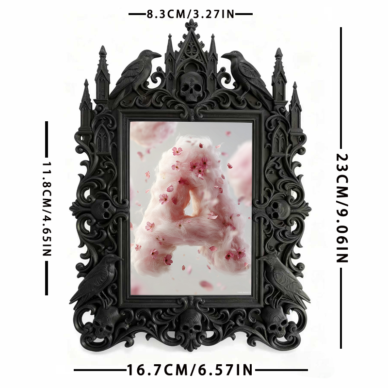 TikTok-viral Gothic Dark-style Photo Frame | Gothic Handmade Resin Jewelry Shop Decor, Photo Ornament, Wall-mountable & Tabletop, Plastic Fr