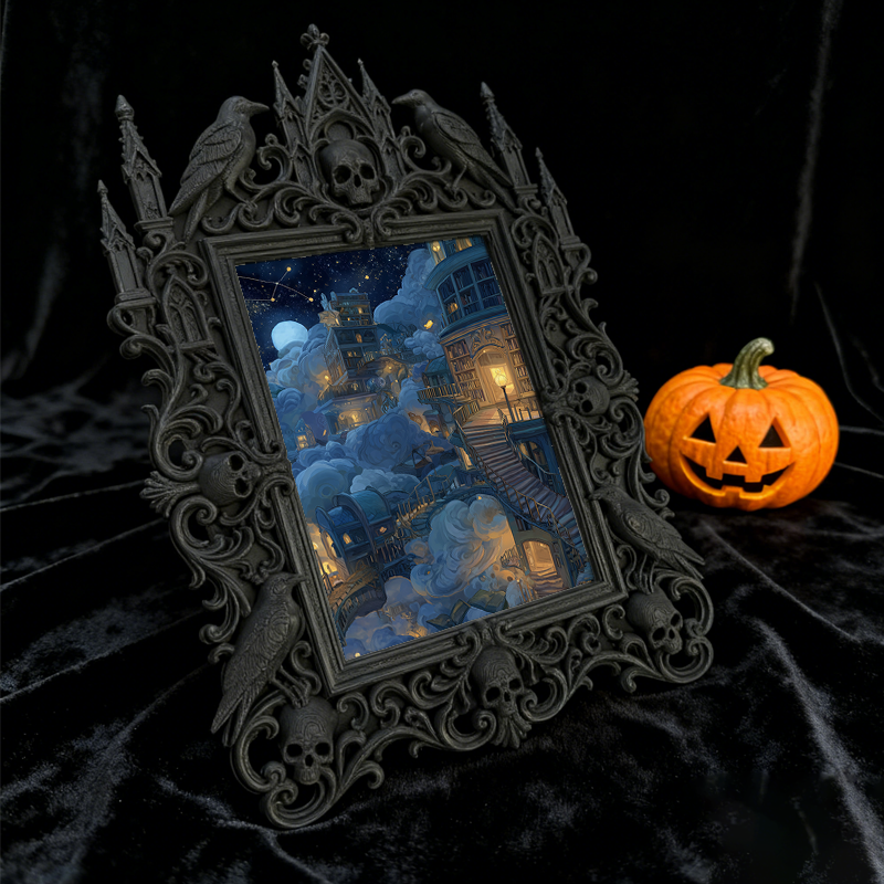 Insta-trending Gothic Dark-style Photo Frame | Dark Academia Calligraphy Workshop Decor, Photo Ornament, Wall/Table Dual-use, Durable Frame