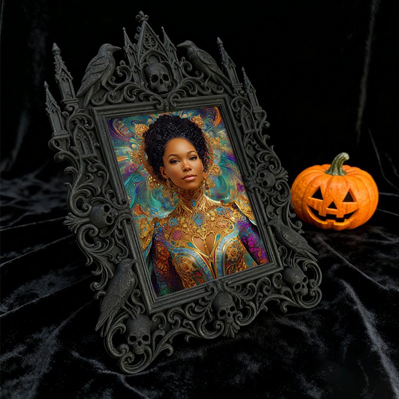 Shop-top-seller Gothic Dark-style Photo Frame | Vampire-themed Cocktail Bar Shelf Decor, Photo Ornament, Wall-mountable & Tabletop, Lightwei