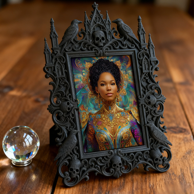 Shop-top-seller Gothic Dark-style Photo Frame | Vampire-themed Cocktail Bar Shelf Decor, Photo Ornament, Wall-mountable & Tabletop, Lightwei