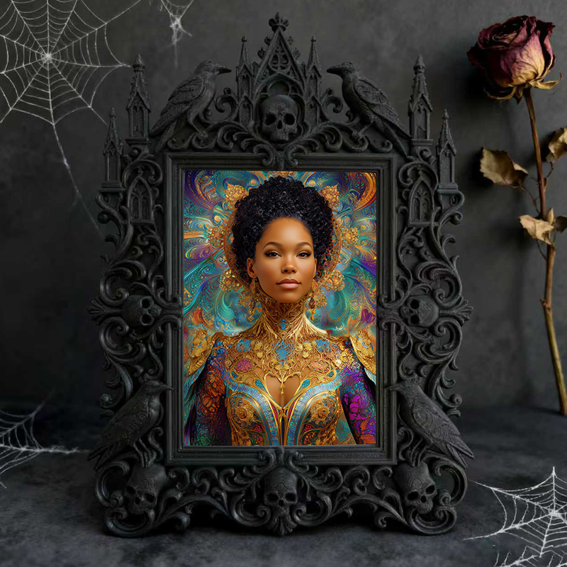 Shop-top-seller Gothic Dark-style Photo Frame | Vampire-themed Cocktail Bar Shelf Decor, Photo Ornament, Wall-mountable & Tabletop, Lightwei