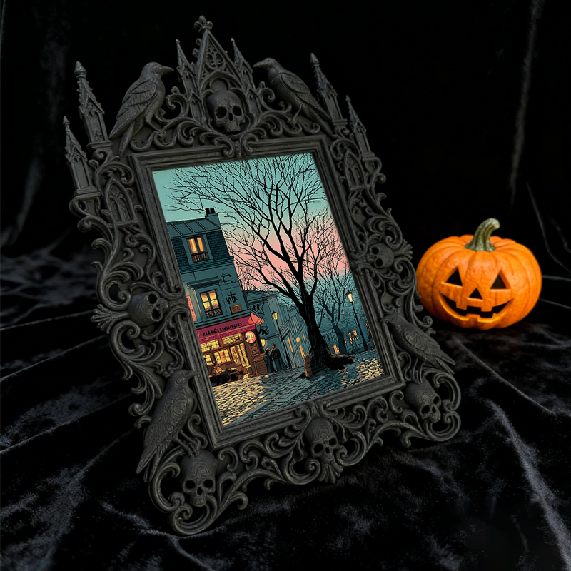 Highly-coveted Gothic Dark-style Photo Frame | Gothic Matte Lip Stain Shop Counter Decor, Photo Ornament, Wall-mountable & Tabletop, Scratch