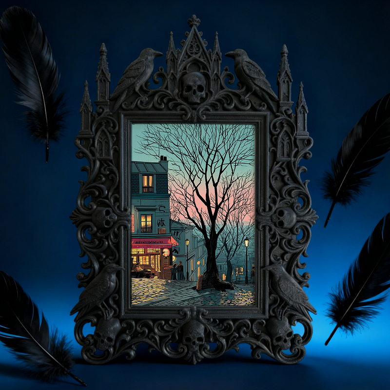 Highly-coveted Gothic Dark-style Photo Frame | Gothic Matte Lip Stain Shop Counter Decor, Photo Ornament, Wall-mountable & Tabletop, Scratch