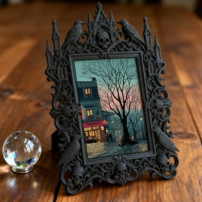 Highly-coveted Gothic Dark-style Photo Frame | Gothic Matte Lip Stain Shop Counter Decor, Photo Ornament, Wall-mountable & Tabletop, Scratch