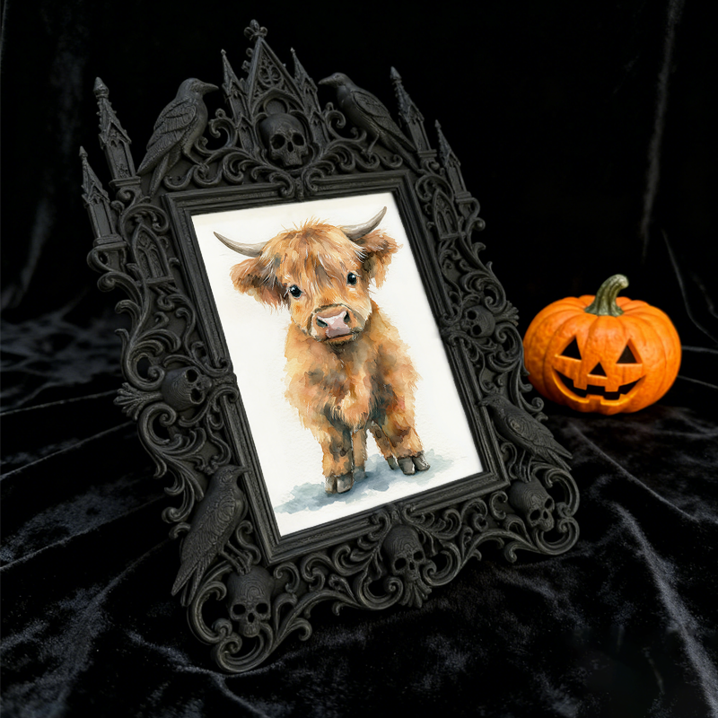 Trend-buzzing Gothic Dark-style Photo Frame | Punk Rock Vintage Vinyl Repair Shop Decor, Photo Ornament, Wall/Table Dual-use, Eco-friendly F