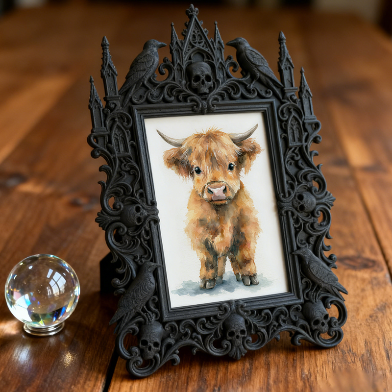 Trend-buzzing Gothic Dark-style Photo Frame | Punk Rock Vintage Vinyl Repair Shop Decor, Photo Ornament, Wall/Table Dual-use, Eco-friendly F