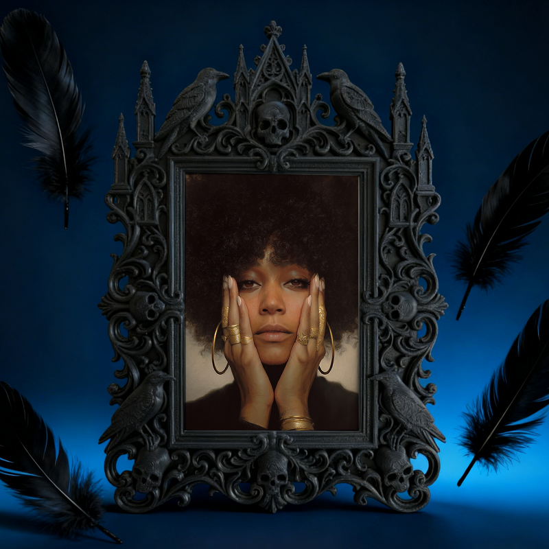 Must-grab Gothic Dark-style Photo Frame | Horror Themed Comic Book Store Decor, Photo Ornament, Wall-mountable & Tabletop, Slim Frame