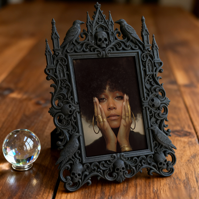 Must-grab Gothic Dark-style Photo Frame | Horror Themed Comic Book Store Decor, Photo Ornament, Wall-mountable & Tabletop, Slim Frame