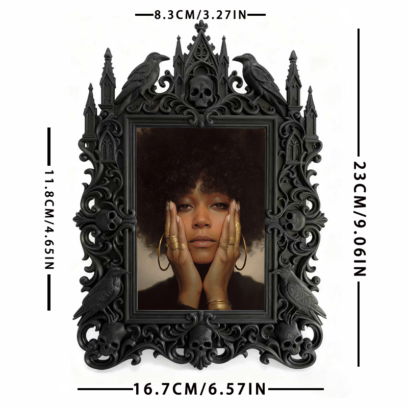 Must-grab Gothic Dark-style Photo Frame | Horror Themed Comic Book Store Decor, Photo Ornament, Wall-mountable & Tabletop, Slim Frame