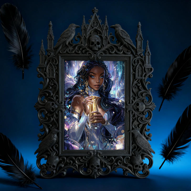 5-star-rated Gothic Dark-style Photo Frame | Gothic Body Jewelry Piercing Studio Decor, Photo Ornament, Dual-use Display, Sturdy Frame