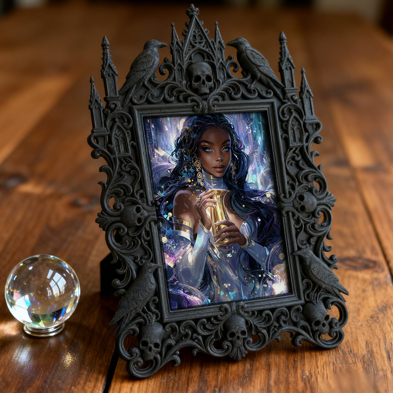 5-star-rated Gothic Dark-style Photo Frame | Gothic Body Jewelry Piercing Studio Decor, Photo Ornament, Dual-use Display, Sturdy Frame