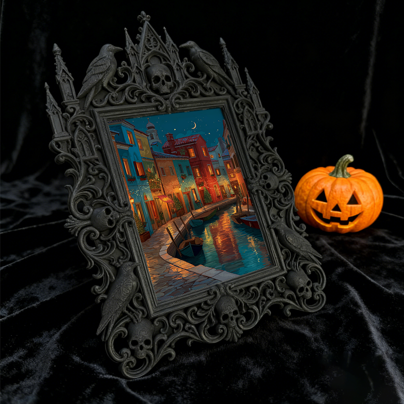 Exclusive-drop Gothic Dark-style Photo Frame | Occult Tarot Card Case Shop Decor, Photo Ornament, Wall-mountable & Tabletop, Collectible Fra