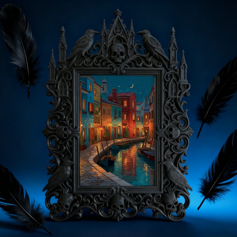 Exclusive-drop Gothic Dark-style Photo Frame | Occult Tarot Card Case Shop Decor, Photo Ornament, Wall-mountable & Tabletop, Collectible Fra