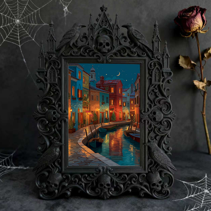 Exclusive-drop Gothic Dark-style Photo Frame | Occult Tarot Card Case Shop Decor, Photo Ornament, Wall-mountable & Tabletop, Collectible Fra