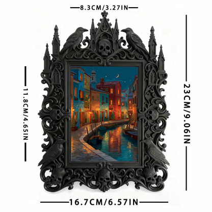 Exclusive-drop Gothic Dark-style Photo Frame | Occult Tarot Card Case Shop Decor, Photo Ornament, Wall-mountable & Tabletop, Collectible Fra