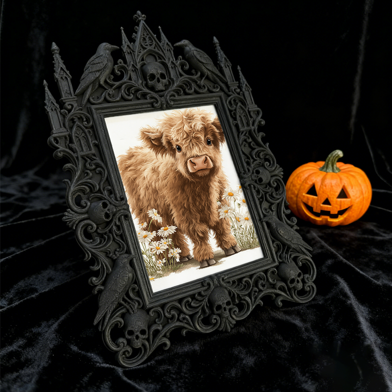 Rare-gem Gothic Dark-style Photo Frame | Werewolf-themed Outdoor Survival Gear Shop Decor, Photo Ornament, Wall/Table Dual-use, Rustic Frame