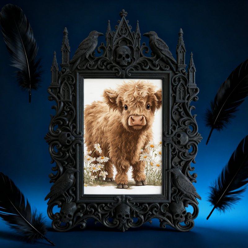Rare-gem Gothic Dark-style Photo Frame | Werewolf-themed Outdoor Survival Gear Shop Decor, Photo Ornament, Wall/Table Dual-use, Rustic Frame