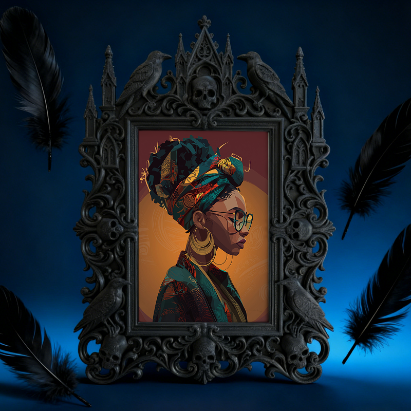 Reel-famous Gothic Dark-style Photo Frame | Gothic Eyelash Serum Display Shop Decor, Photo Ornament, Wall-mountable & Tabletop, High-gloss F
