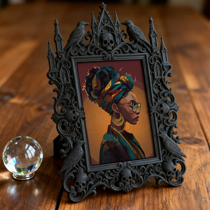 Reel-famous Gothic Dark-style Photo Frame | Gothic Eyelash Serum Display Shop Decor, Photo Ornament, Wall-mountable & Tabletop, High-gloss F