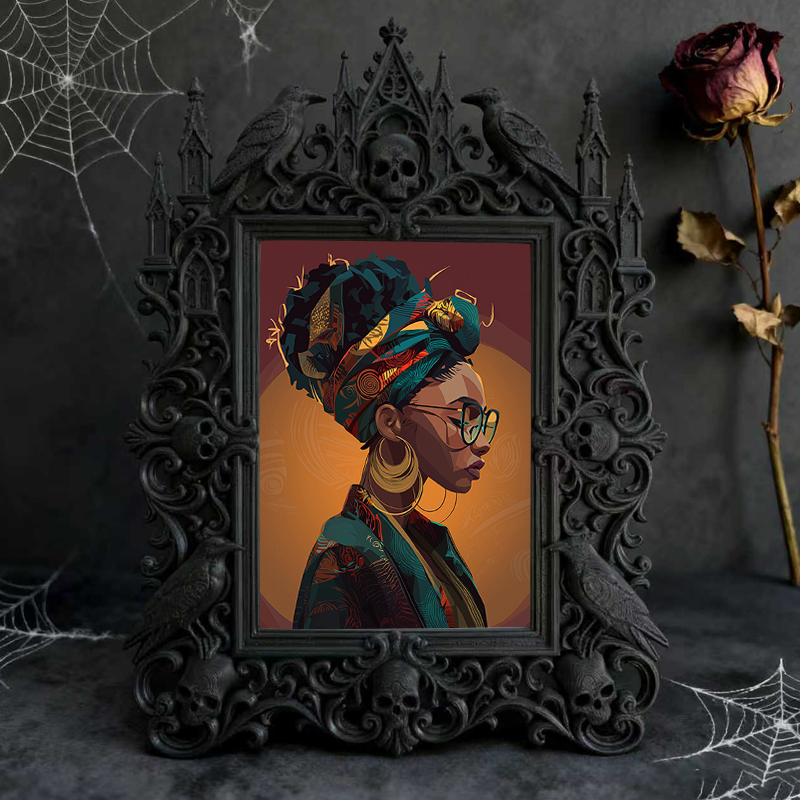 Reel-famous Gothic Dark-style Photo Frame | Gothic Eyelash Serum Display Shop Decor, Photo Ornament, Wall-mountable & Tabletop, High-gloss F