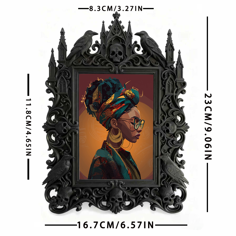 Reel-famous Gothic Dark-style Photo Frame | Gothic Eyelash Serum Display Shop Decor, Photo Ornament, Wall-mountable & Tabletop, High-gloss F