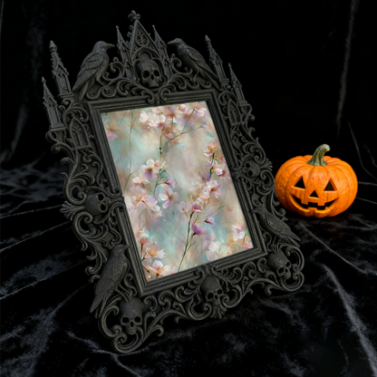Luxe-dark Gothic Dark-style Photo Frame | Dark Calligraphy Ink Set Shop Decor, Photo Ornament, Wall-mountable & Tabletop, Practical Frame