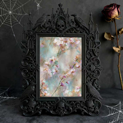 Luxe-dark Gothic Dark-style Photo Frame | Dark Calligraphy Ink Set Shop Decor, Photo Ornament, Wall-mountable & Tabletop, Practical Frame