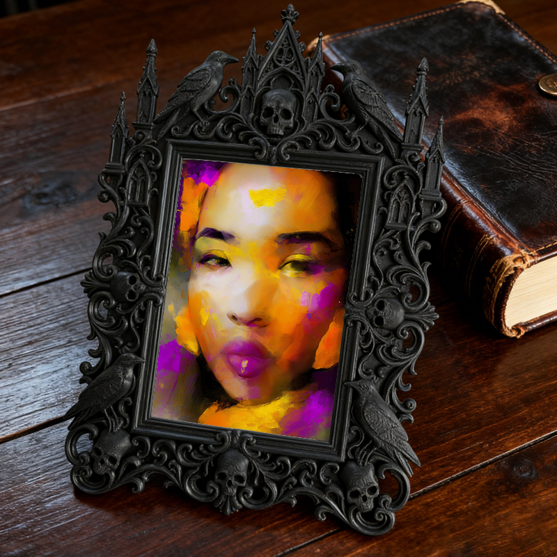 Hard-to-find Gothic Dark-style Photo Frame | Vampire Cosplay Costume Alteration Shop Decor, Photo Ornament, Wall/Table Dual-use, Artistic Fr