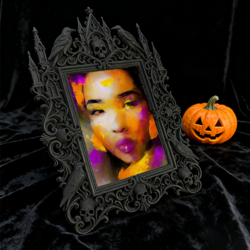 Hard-to-find Gothic Dark-style Photo Frame | Vampire Cosplay Costume Alteration Shop Decor, Photo Ornament, Wall/Table Dual-use, Artistic Fr