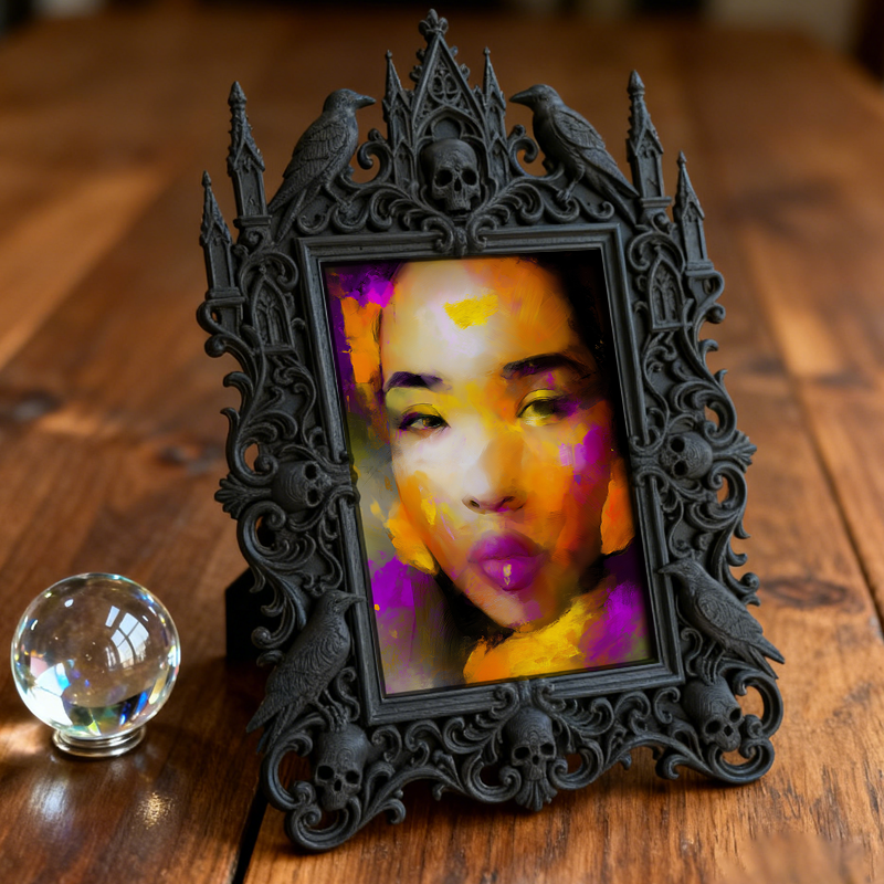 Hard-to-find Gothic Dark-style Photo Frame | Vampire Cosplay Costume Alteration Shop Decor, Photo Ornament, Wall/Table Dual-use, Artistic Fr