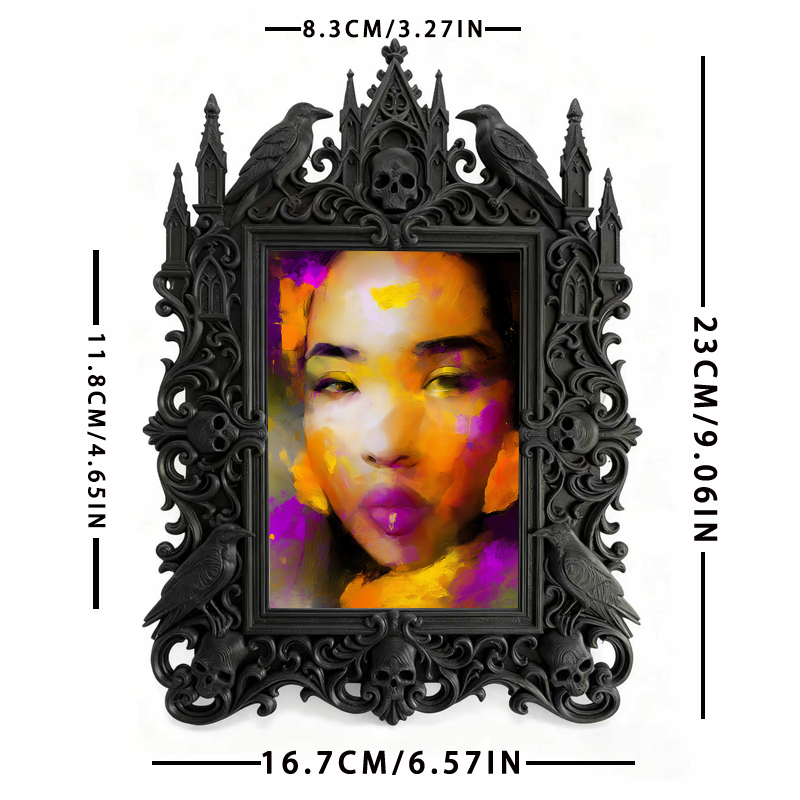 Hard-to-find Gothic Dark-style Photo Frame | Vampire Cosplay Costume Alteration Shop Decor, Photo Ornament, Wall/Table Dual-use, Artistic Fr