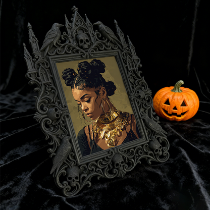 One-of-a-kind Gothic Dark-style Photo Frame | Witchy Herbal Tea Bag Shop Decor, Photo Ornament, Wall-mountable & Tabletop, Portable Frame