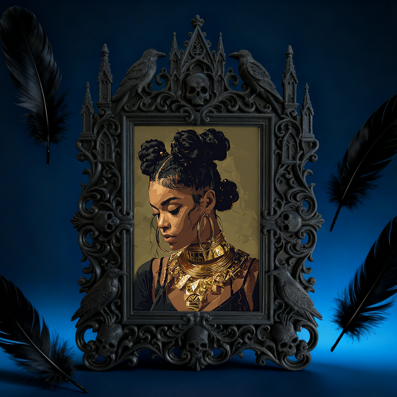 One-of-a-kind Gothic Dark-style Photo Frame | Witchy Herbal Tea Bag Shop Decor, Photo Ornament, Wall-mountable & Tabletop, Portable Frame