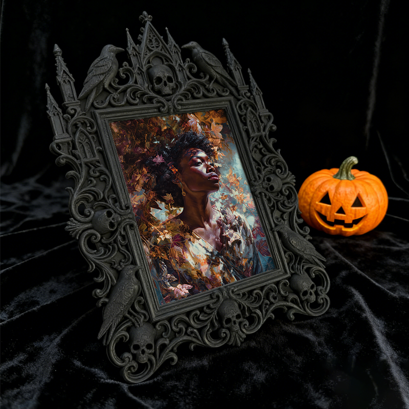 Sturdy-built Gothic Dark-style Photo Frame | Gothic Custom Leather Keychain Shop Decor, Photo Ornament, Dual-use Display, Wear-resistant Fra