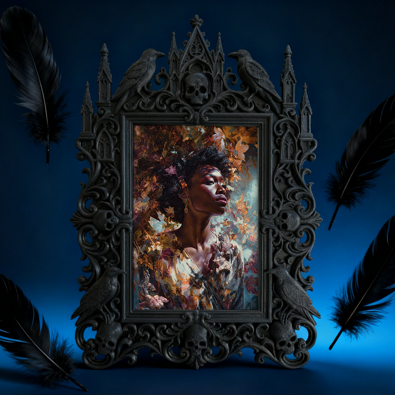 Sturdy-built Gothic Dark-style Photo Frame | Gothic Custom Leather Keychain Shop Decor, Photo Ornament, Dual-use Display, Wear-resistant Fra