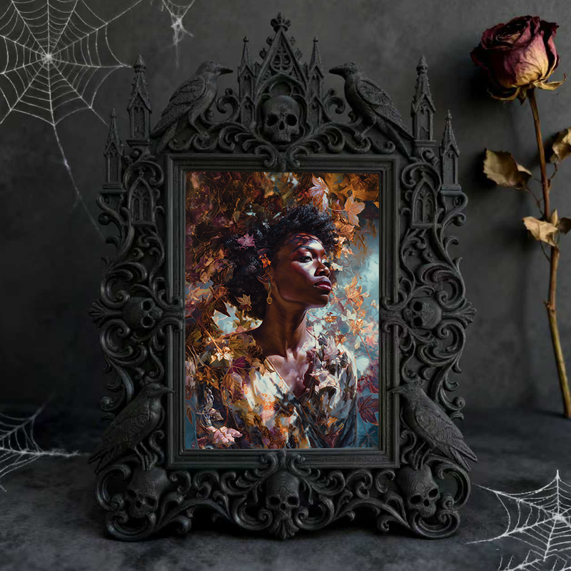 Sturdy-built Gothic Dark-style Photo Frame | Gothic Custom Leather Keychain Shop Decor, Photo Ornament, Dual-use Display, Wear-resistant Fra