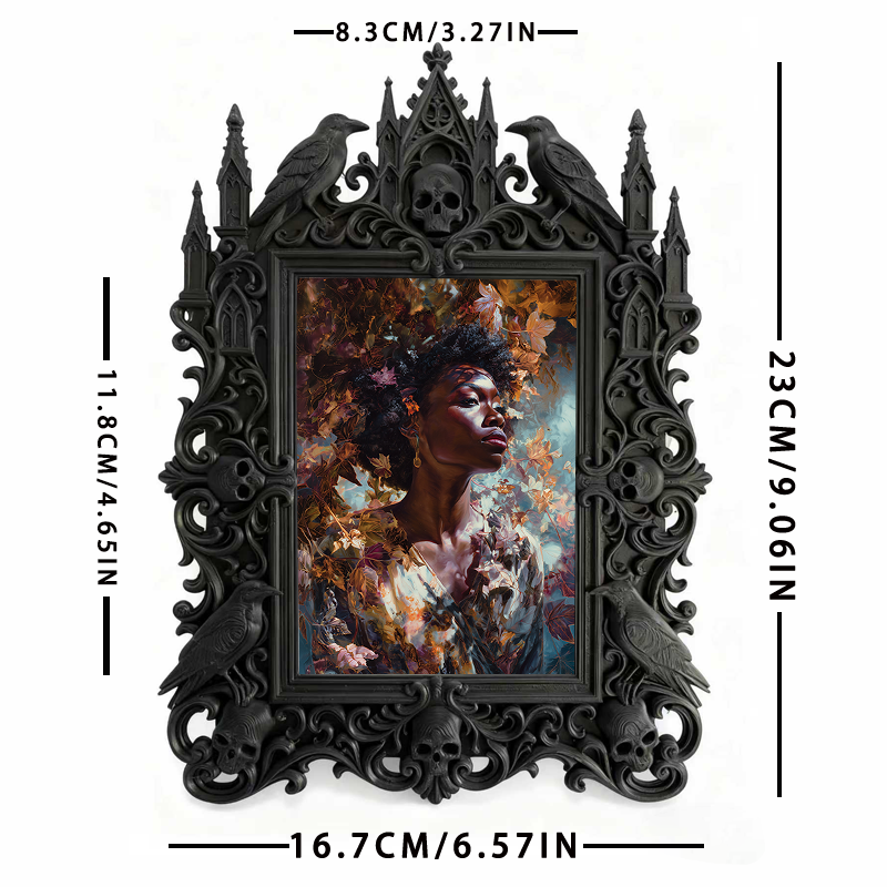 Sturdy-built Gothic Dark-style Photo Frame | Gothic Custom Leather Keychain Shop Decor, Photo Ornament, Dual-use Display, Wear-resistant Fra