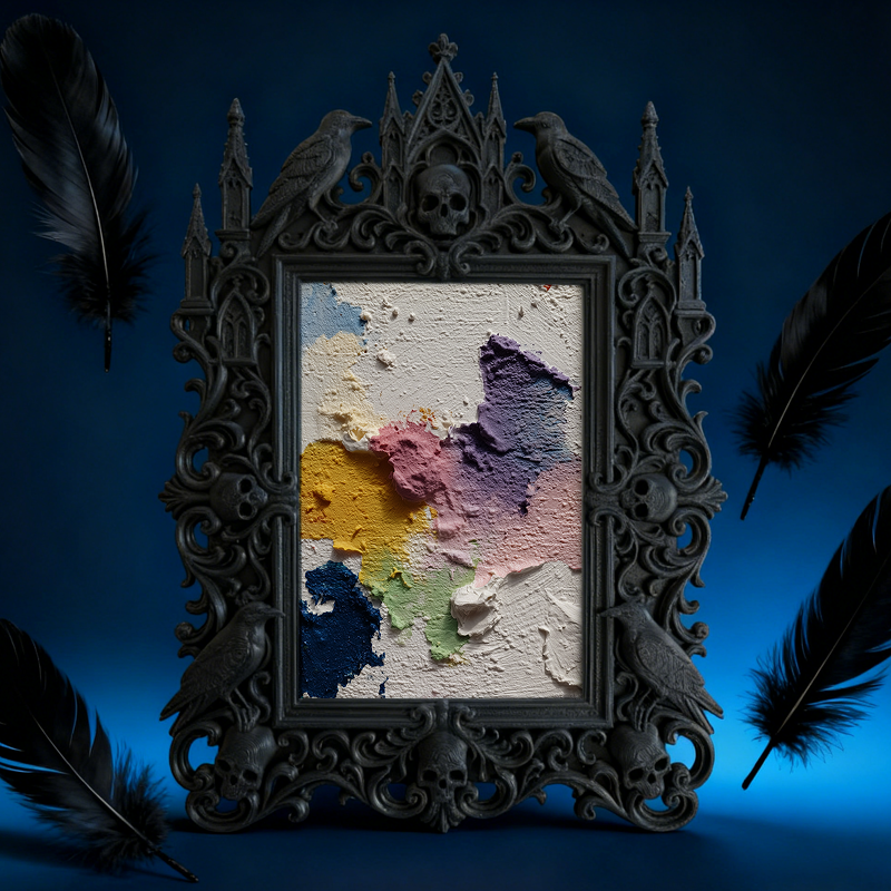 Elegant-spooky Gothic Dark-style Photo Frame | Paranormal Themed Bookstore Checkout Decor, Photo Ornament, Wall-mountable & Tabletop, Elegan