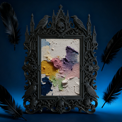 Elegant-spooky Gothic Dark-style Photo Frame | Paranormal Themed Bookstore Checkout Decor, Photo Ornament, Wall-mountable & Tabletop, Elegan