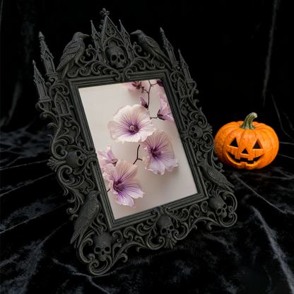 Bold-eye-catching Gothic Dark-style Photo Frame | Dark Fantasy Miniature Painting Shop Decor, Photo Ornament, Wall-mountable & Tabletop, Cre