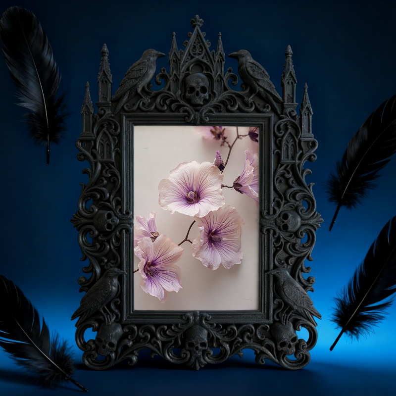 Bold-eye-catching Gothic Dark-style Photo Frame | Dark Fantasy Miniature Painting Shop Decor, Photo Ornament, Wall-mountable & Tabletop, Cre