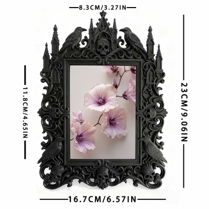 Bold-eye-catching Gothic Dark-style Photo Frame | Dark Fantasy Miniature Painting Shop Decor, Photo Ornament, Wall-mountable & Tabletop, Cre