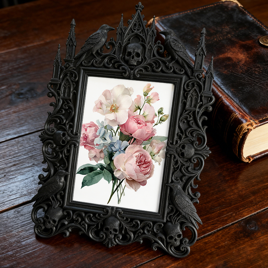 Bestselling-hit Gothic Dark-style Photo Frame | Halloween Haunted Mall Photo Booth Decor, Photo Ornament, Wall-mountable & Tabletop, Lightwe