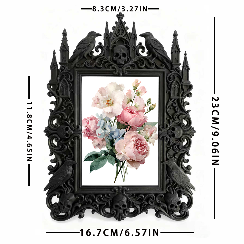 Bestselling-hit Gothic Dark-style Photo Frame | Halloween Haunted Mall Photo Booth Decor, Photo Ornament, Wall-mountable & Tabletop, Lightwe
