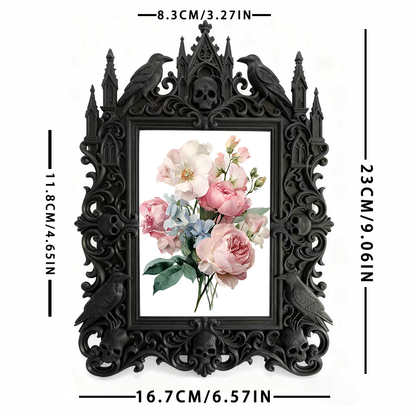 Bestselling-hit Gothic Dark-style Photo Frame | Halloween Haunted Mall Photo Booth Decor, Photo Ornament, Wall-mountable & Tabletop, Lightwe