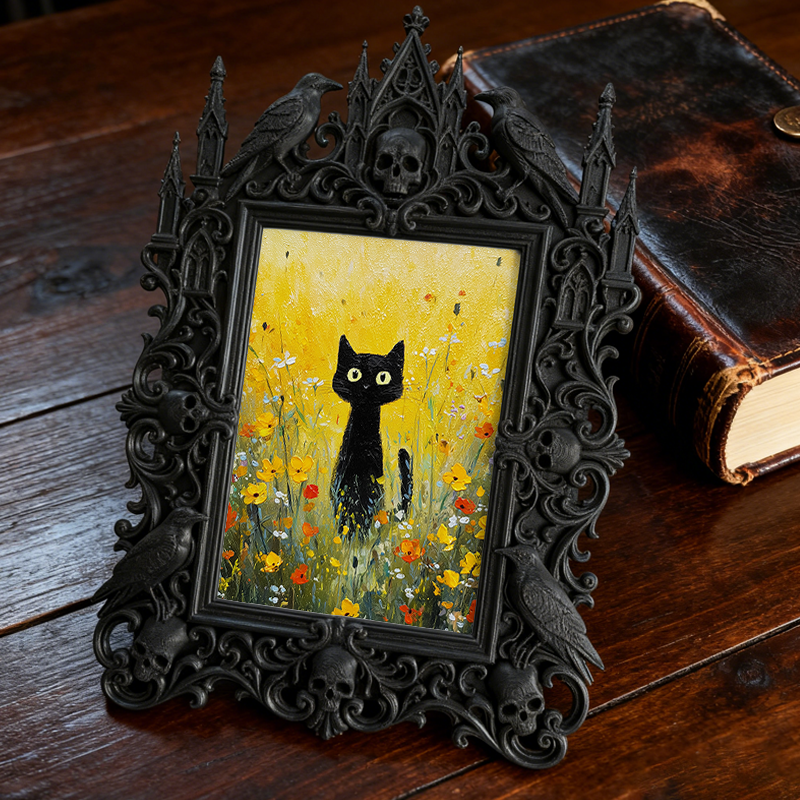High-demand Gothic Dark-style Photo Frame | Punk Rock Band Fan Club Anniversary Decor, Photo Ornament, Dual-use Display, Retro Plastic Frame