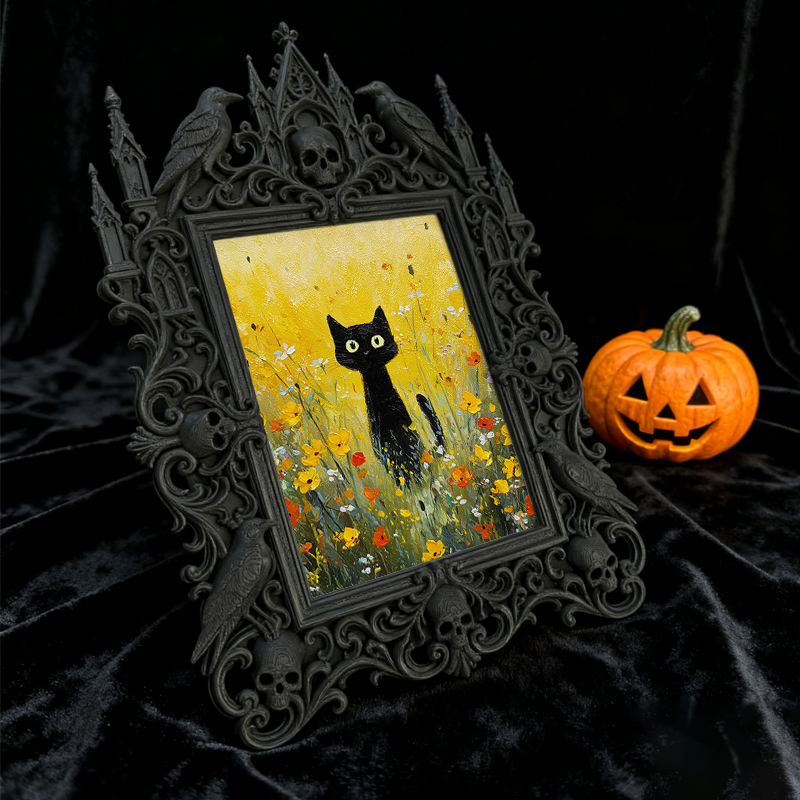 High-demand Gothic Dark-style Photo Frame | Punk Rock Band Fan Club Anniversary Decor, Photo Ornament, Dual-use Display, Retro Plastic Frame