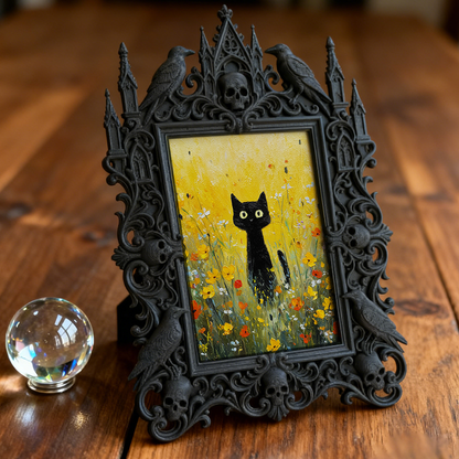 High-demand Gothic Dark-style Photo Frame | Punk Rock Band Fan Club Anniversary Decor, Photo Ornament, Dual-use Display, Retro Plastic Frame