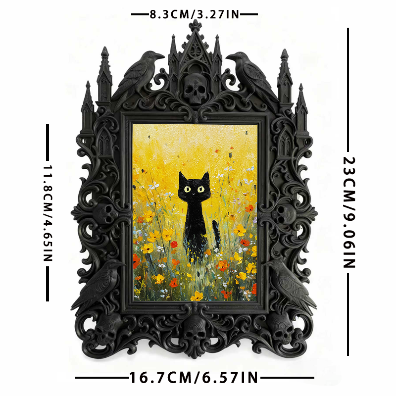 High-demand Gothic Dark-style Photo Frame | Punk Rock Band Fan Club Anniversary Decor, Photo Ornament, Dual-use Display, Retro Plastic Frame
